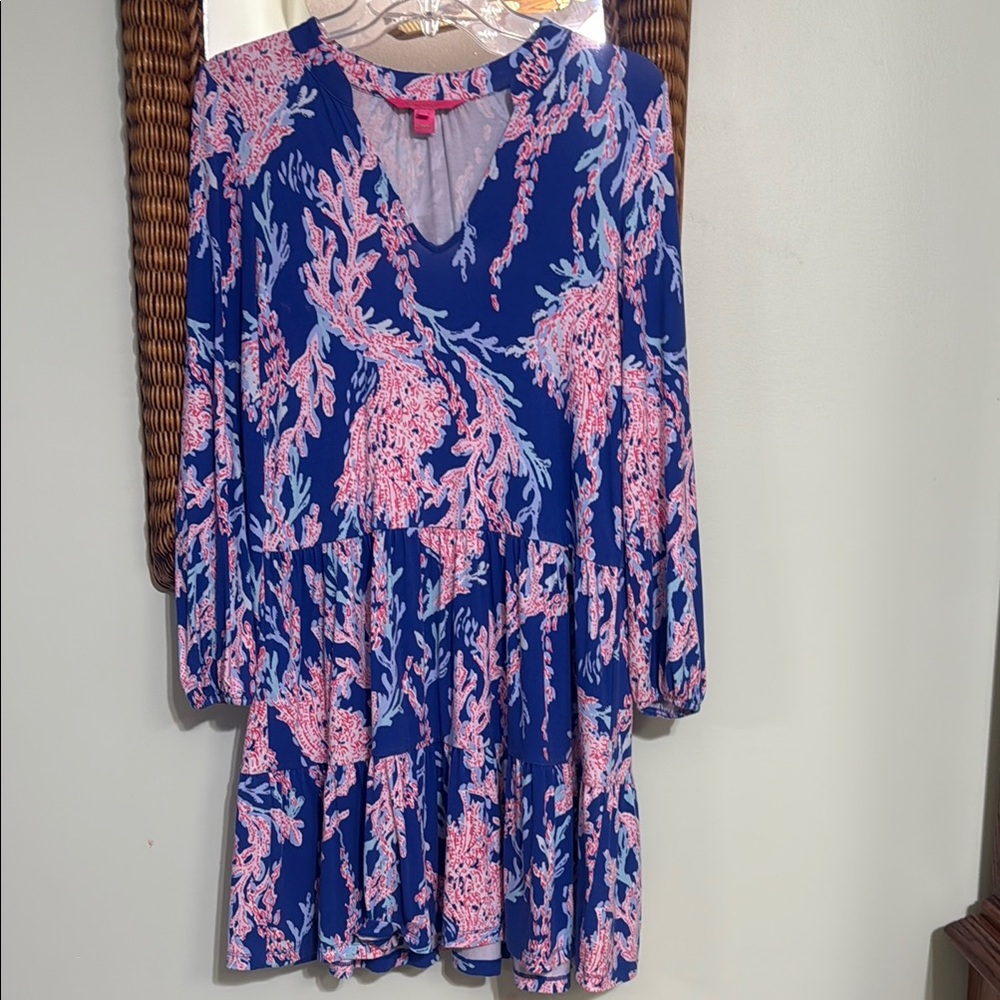 Lilly Pulitzer Pink and Blue Long Sleeve Sundress